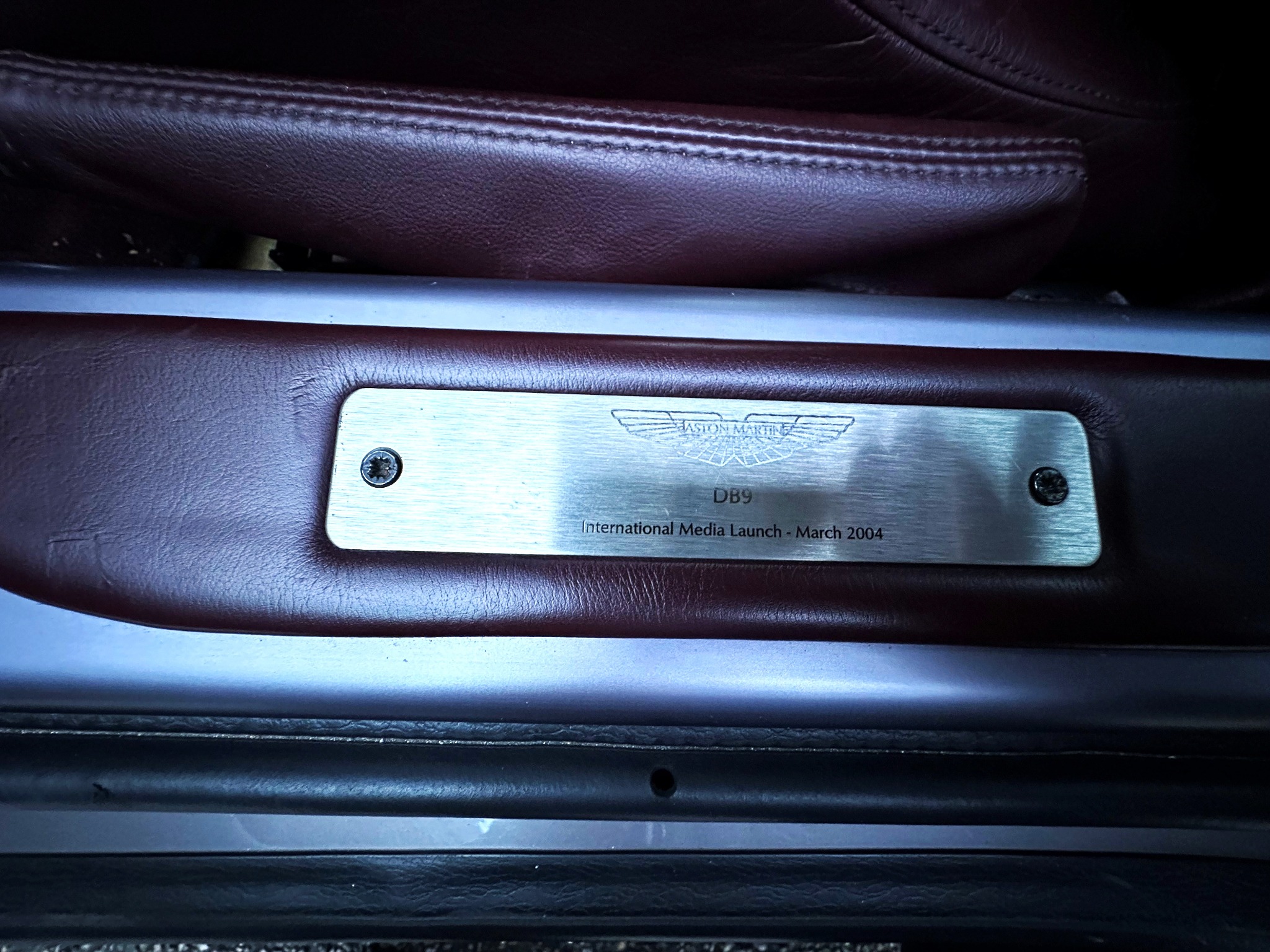 Original Aston Martin DB9 International Media Launch March 2004 sill plaque